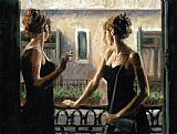 Balcony Paintings - Balcony At Buenos Aires IV by Fabian Perez